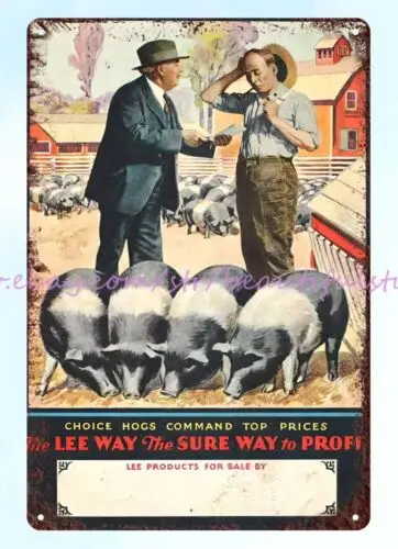 1929 Geo H Way Poultry Swine Farming metal tin sign online decor stores