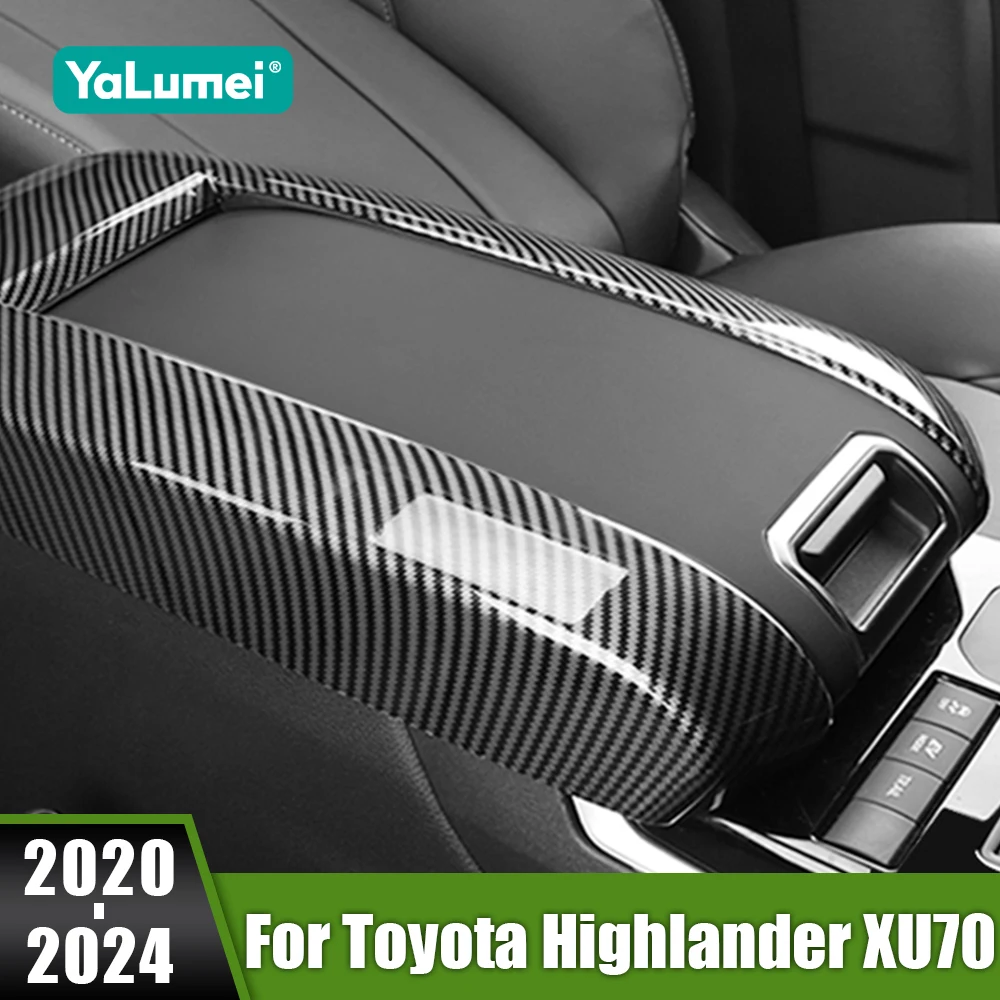 

For Toyota Highlander XU70 Kluger 2020 2021 2022 2023 2024 Hybrid ABS Car Armrest Box Frame Decoration Cover Sticker Accessories