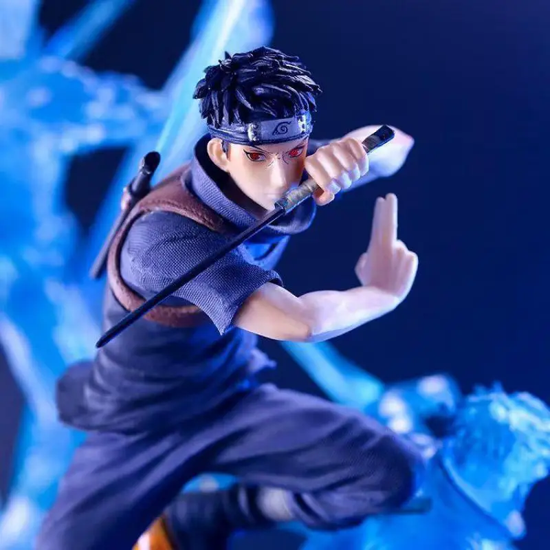 45cm Super Large Naruto Figure Statue Uchiha Shisui Fighting Posture Model Can Emit Light Desktop Ornament Decoration Toy