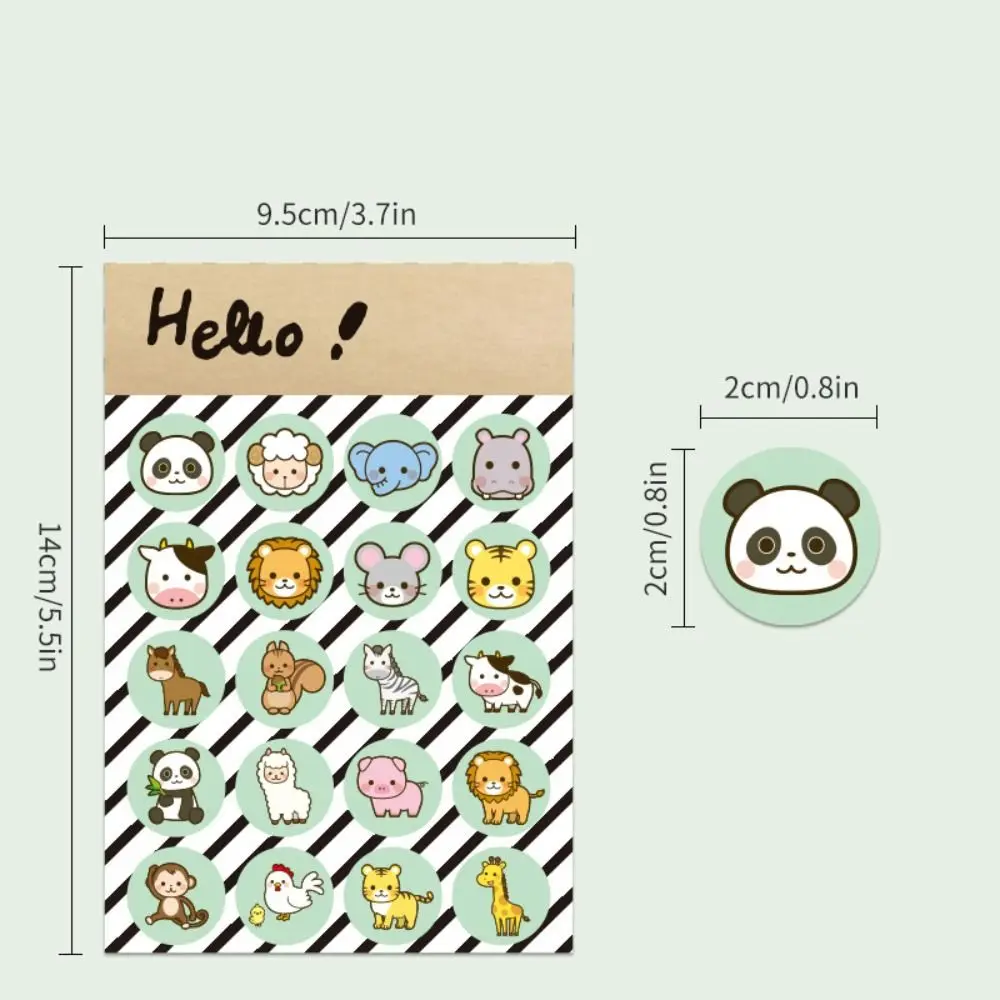 5 sheets/bag Cute Cartoon Animal Sticker Bear Round Sealing Decoration Supplies Handmade Inspirational