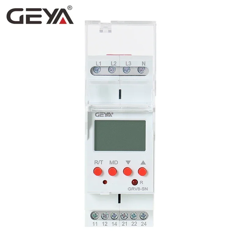 GEYA GRV8-SN/SP Over Voltage Under Voltage Protector Device with LCD Digital Display Voltage Relay 8A 70V-650V