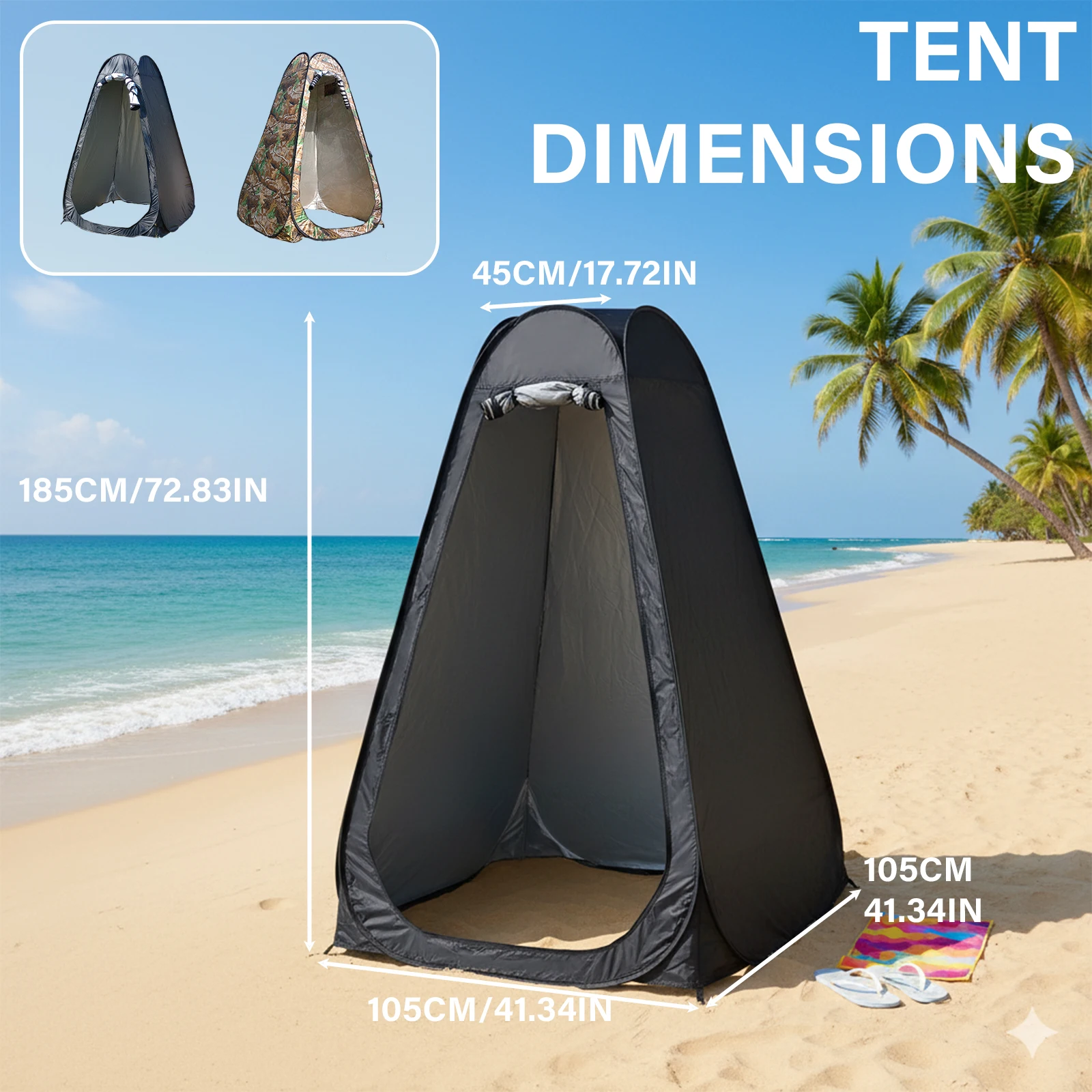 1 Person Durable Pop Up Privacy Tent, Outdoor Shower Changing Shelter, Portable Foldable Tent for Backyard