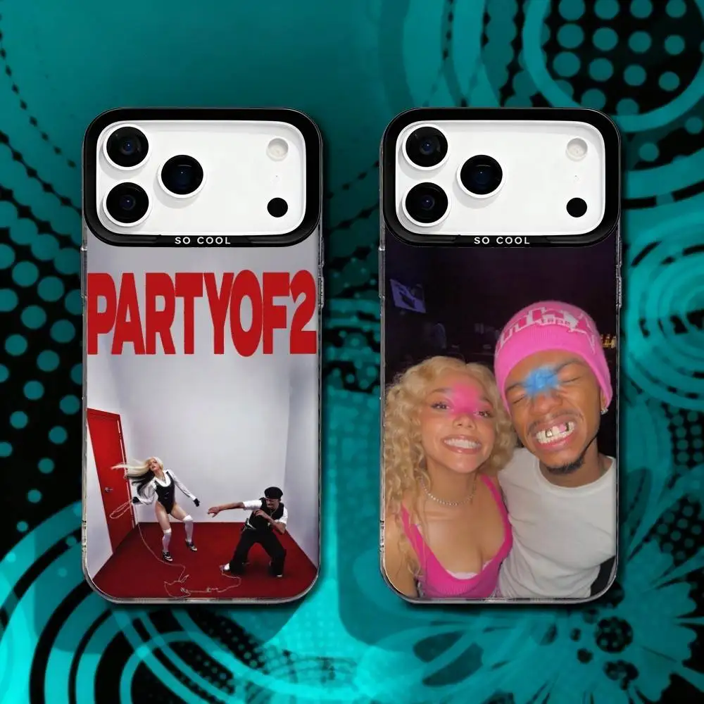 

PARTYOF2 POSER For iPhone 17,16,15,14,13,12,X,8,Pro,Max,Plus,SE4,Air,Mini Anti-Slip Black IMD Matte Case