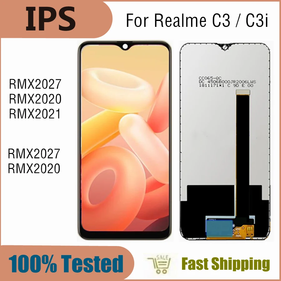 

6.2 inch For Realme C3 RMX2027 RMX2020 LCD Display Touch Screen Digitizer Assembly Replacement For Realem C3i LCD