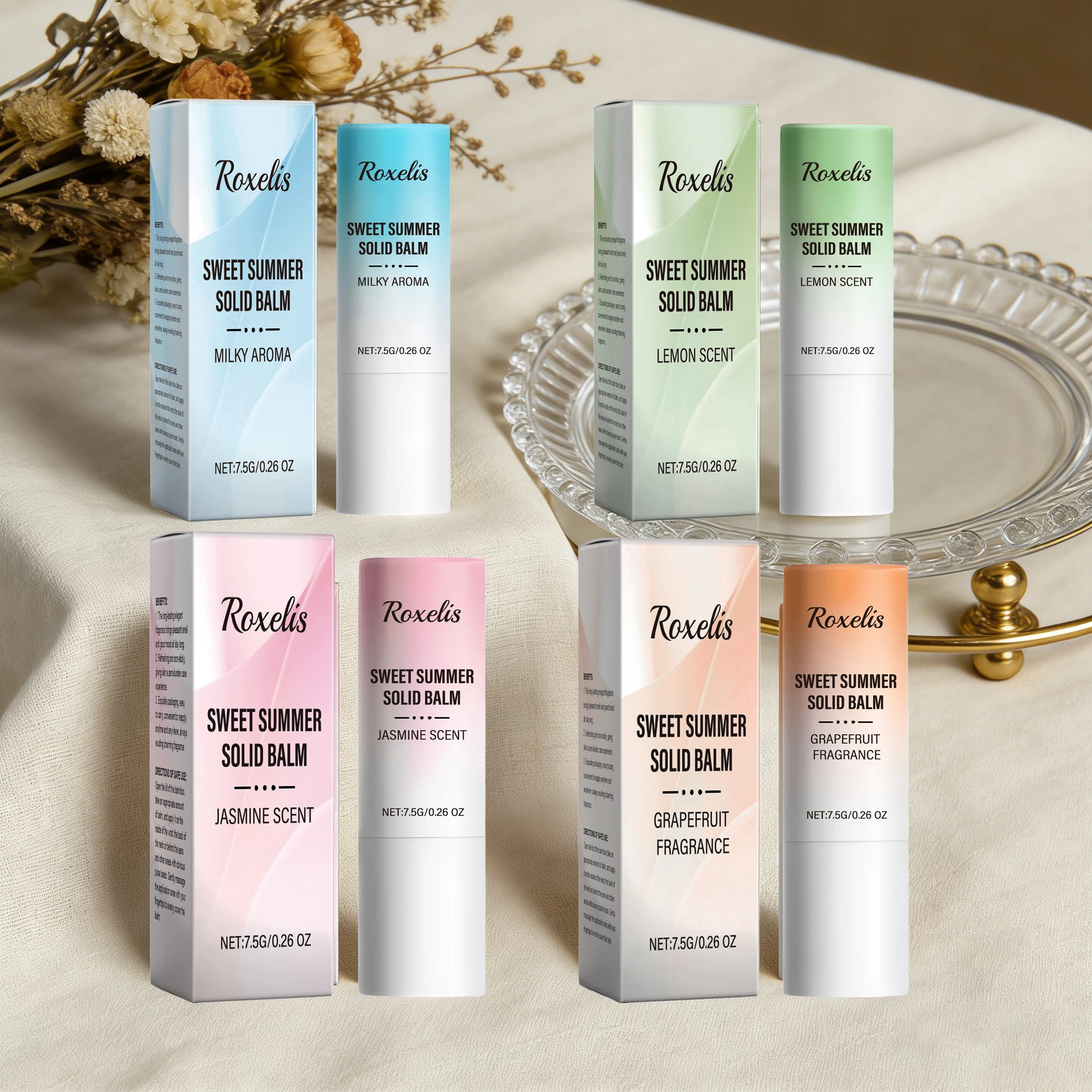 

Многофункциональный бальзам с ароматом сладкого лета, стойкий, освежающий, повышает уверенность в себе, очаровательный, портативный, для ежедневного использования.