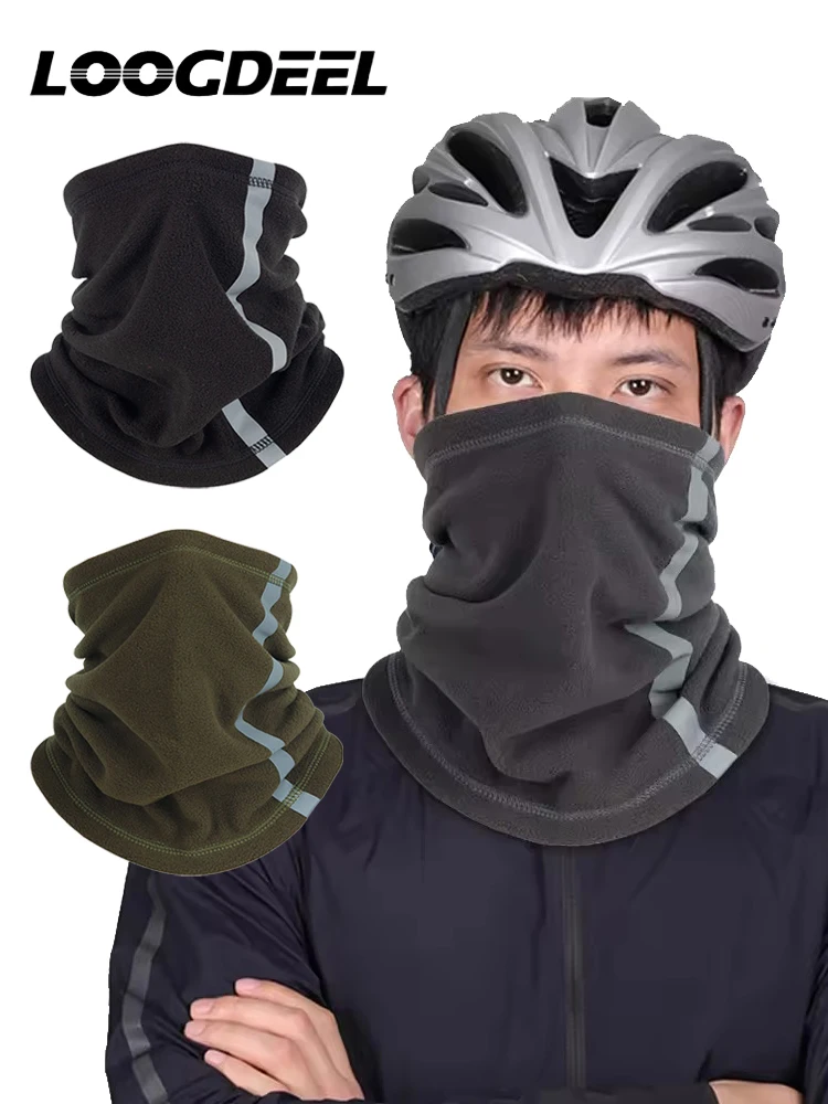 AliExpress LOOGDEEL Autumn Neckerchief Skiing Neck Cover Adjustable Warm Mask Polar Fleece Cycling Reflective Neck Warmer Multi Scarf