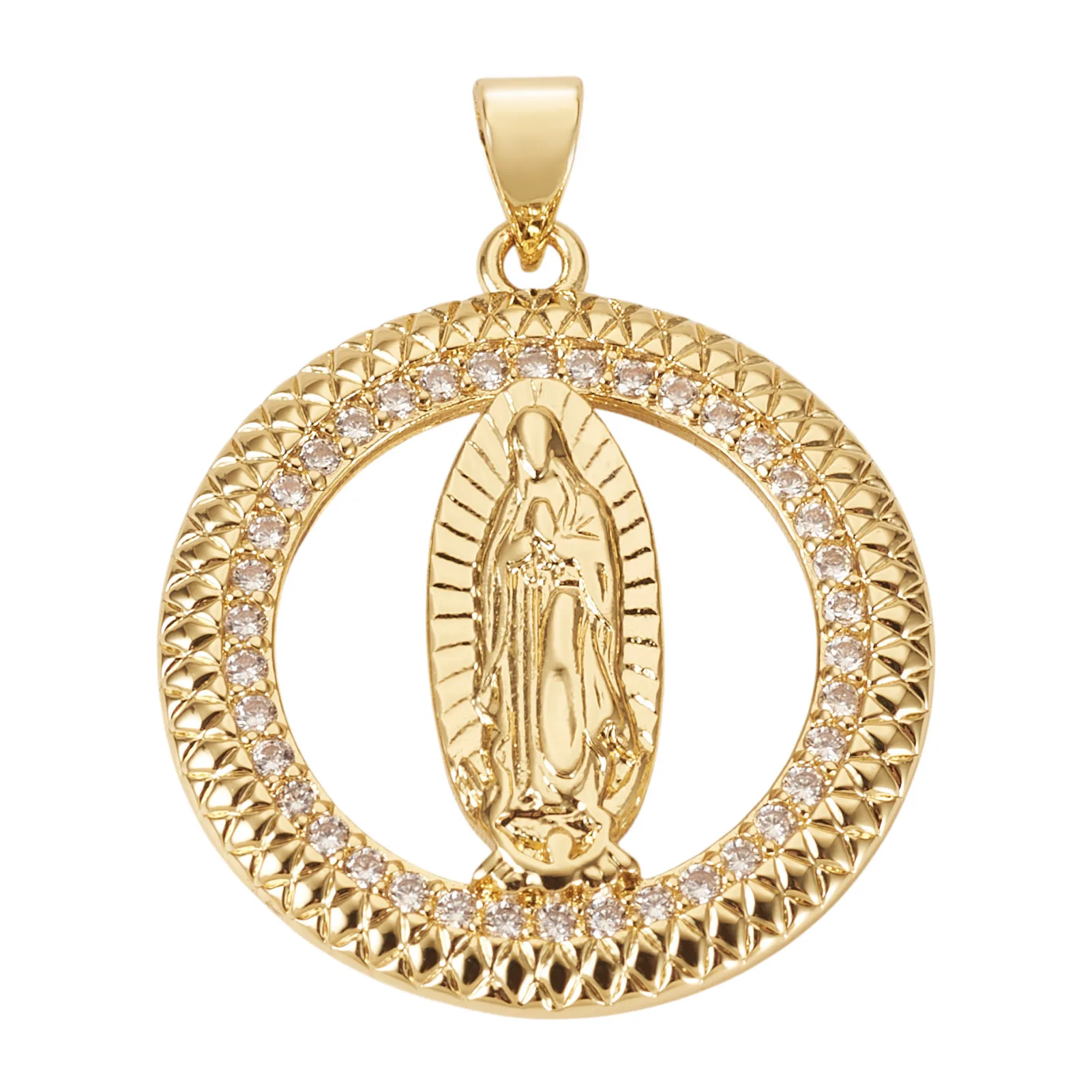 

1Pc Religion Brass Cubic Zirconia Pendants Relion Real 18K Gold Plated Charm for Making DIY Necklace Supplies