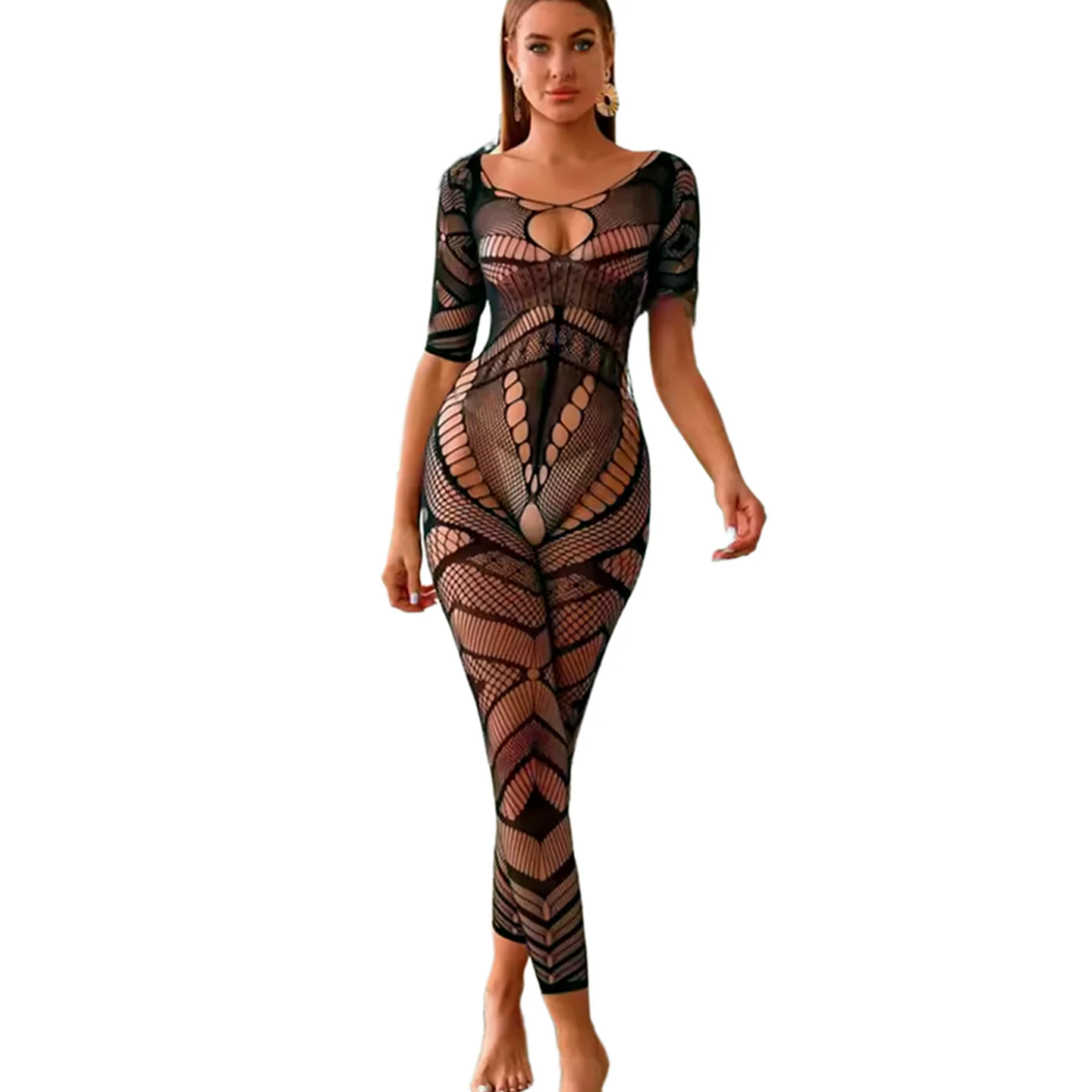 

Women Sexy Fishnet Bodysuits Lingerie Catsuit Transparent Open Crotch Erotic Clothing See Through Body Stockings Mesh Bodysuits