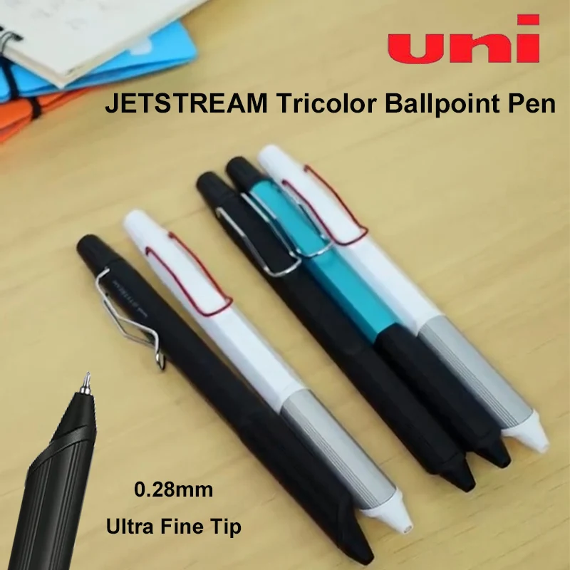 

Трехцветная ручка UNI Jetstream, чернила с низкой вязкостью, быстросохнущие шариковые ручки для гладкого письма, многоразовые качественные принадлежности, сделано в Японии