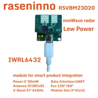 raseninno Low Power mmWave radar sensor module robotics RSVBM23D20 Doorbell People Presence Motion and Tracking  Smart Life Home