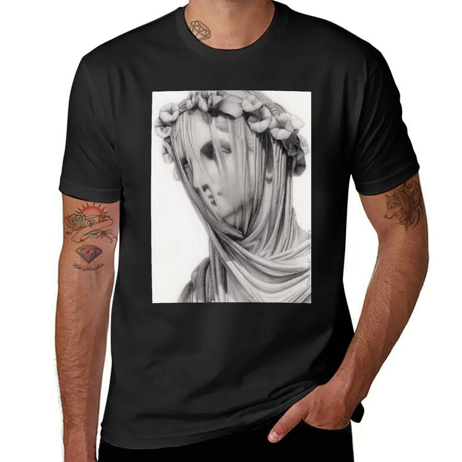 Veiled Marble Statue T-Shirt funnys hippie clothes Blouse anime T-shirt men