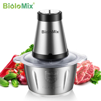 BioloMix Electric Meat Grinder Chopper 500W 2Speeds Electric Chopper Meat Grinder Mincer Food Processor Slicer 2L Large Capacity