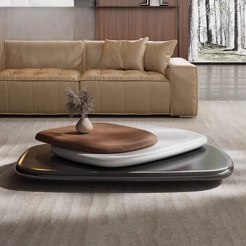 Cobble coffee table Modern light luxury solid wood coffee table Internet celebrity advanced Italian simple creative home livin