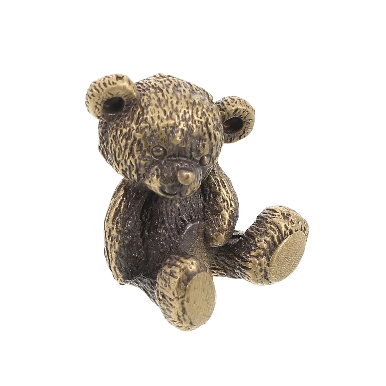

Brass Bear Figurines Distressed Home Office Decor Desktop Tea Pet Mini naments Pieces Vintage Design Artwork