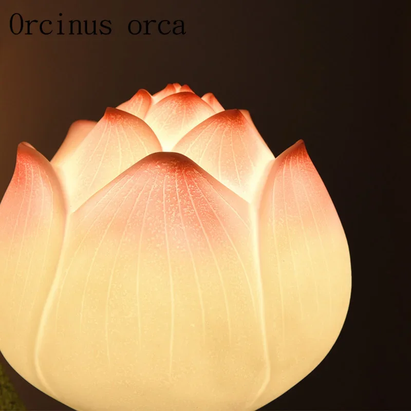 New Chinese lotus wall lamp study bedroom aisle courtyard balcony personalized creative bedroom bedside wall lamp  free shipping image 3