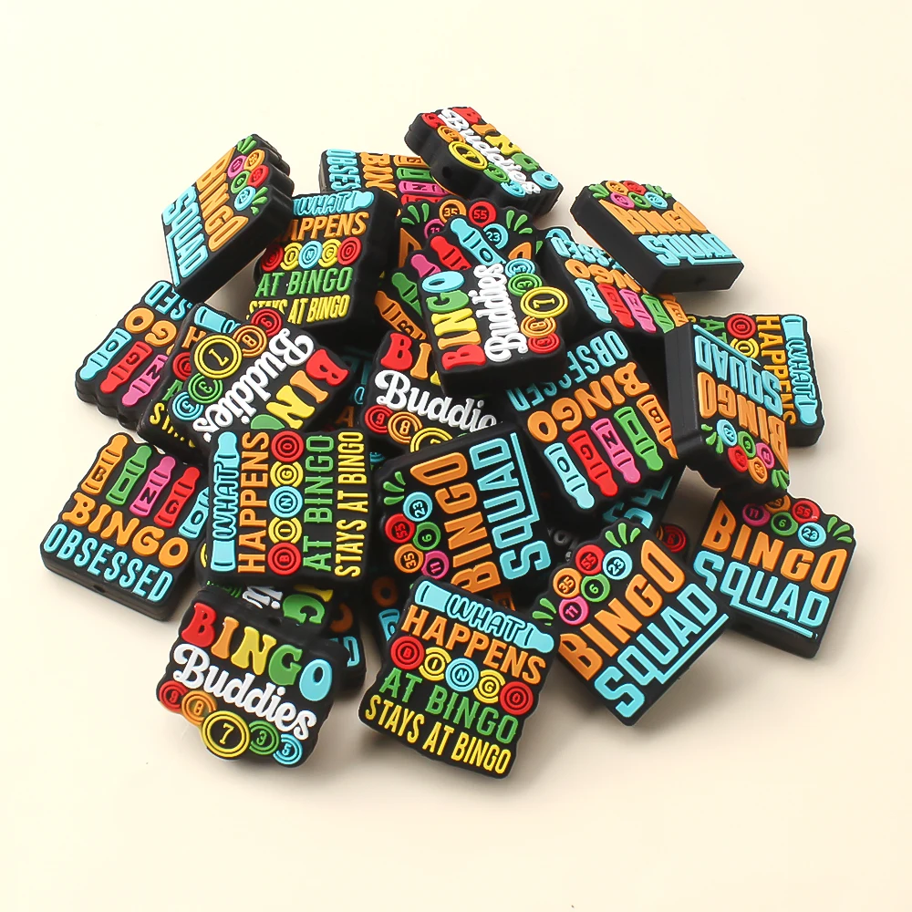 5/20/50 قطعة لطيف البنغو لعبة موضوع سيليكون الخرز لصنع المجوهرات تصاميم الخرز البؤري KeysChain لتقوم بها بنفسك القلم مطرز الإكسسوارات #5