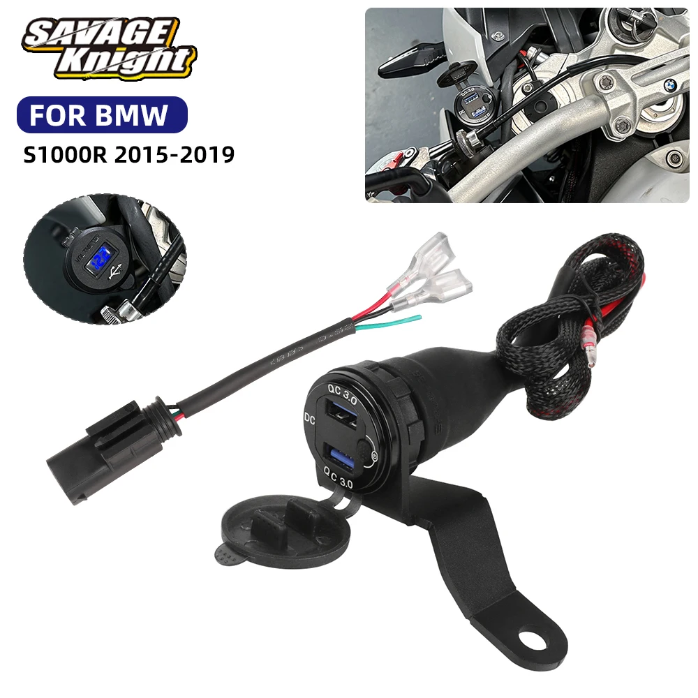

2015-2019 S1000R USB-зарядное устройство, разъем для быстрой зарядки для BMW S 1000R S1000 R, вспомогательная розетка, разъем питания, вилка провода