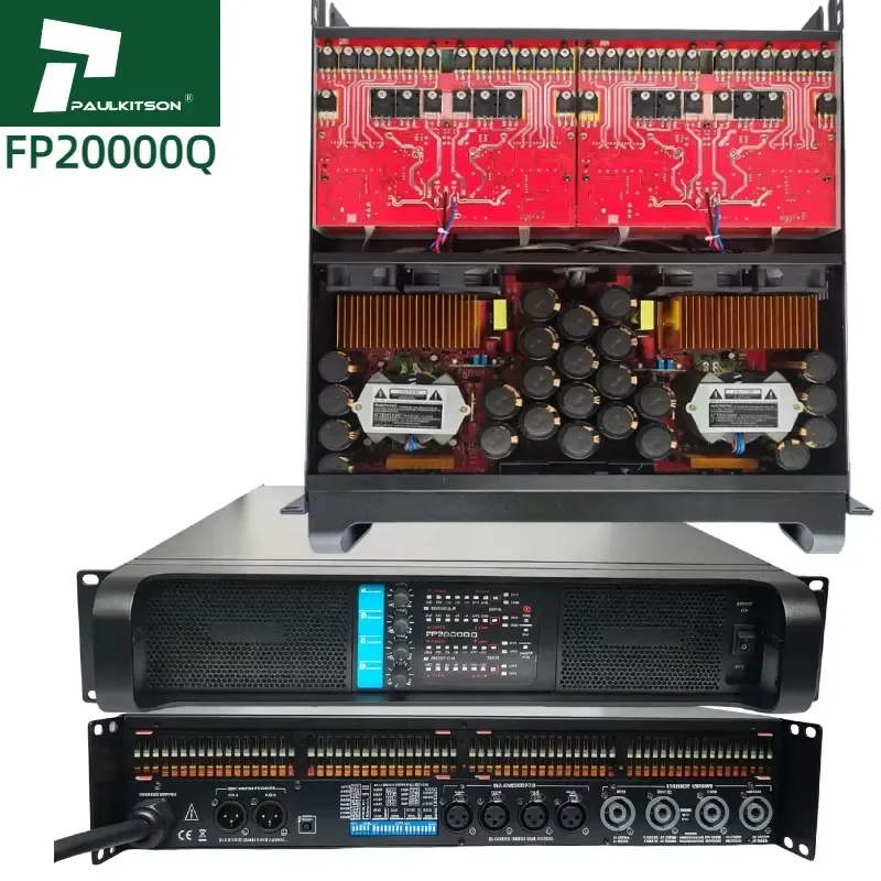 BOLRZO Paulkitson FP20000q Professional 4-Channel Power Amplifier 4X2350W Class TD Bass Amplifier, Audio Equipment