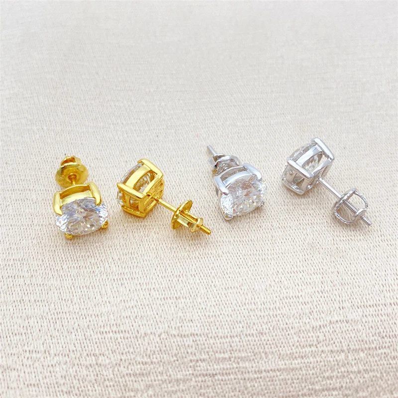 Joyce jelly 1/2-2ct Moissan ite Schrauben zurück Ohr stecker klassische vier Zinken Ohrringe S925 Sterling Silber Luxus schmuck für Frauen – Detail 5
