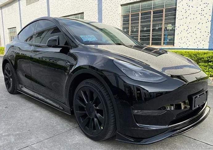 New！ For Tesla Model Y 2020 2021 2022 2023 ABS Glossy Black Bumper Front  Lip Rear Trunk Diffuser Side Skirts Spoiler Body Kit