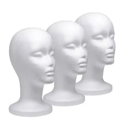 1Pack Foam Wig Head, Female Mannequin Head Wig Display Stand Holder, Cosmetics Model Head White Foam Heads Glasses Mask Hat