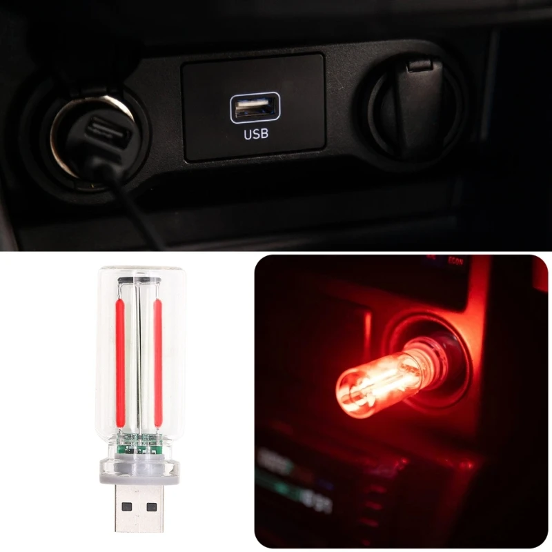 Cắm USB Ô Tô Giao Diện Sạc Đèn Ngủ USB Cảm Ứng Đèn Ngủ Bầu Không Khí Đèn USB Chiếu Sáng Nội Thất Ô Tô