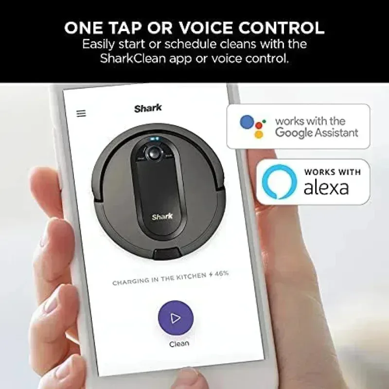 QZA4-Shark AV911S EZ Robot Vacuum with Self-Empty Base,Bagless,Row-by-Row Cleaning,Perfect Pet Hair,Compatible with Alexa,Wi,