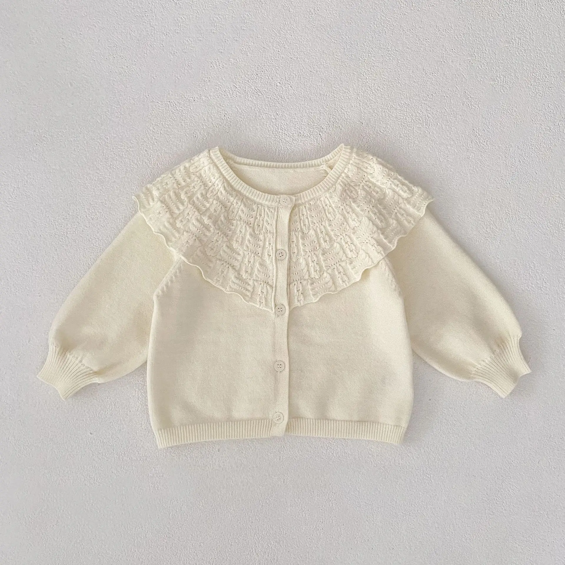 

2025 Autumn New Baby Girl Long Sleeve Knitted Coat Girls Lapel Sweater Cardigan Infant Toddler Cotton Jacket Children Clothes
