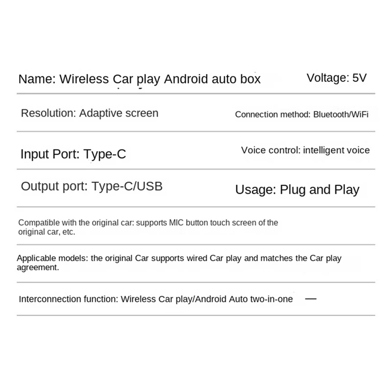 2-In-1 Wireless Carplay Android Adapter USB Wireless Adapter Car Adapter Convert Wired Android Auto To Wireless