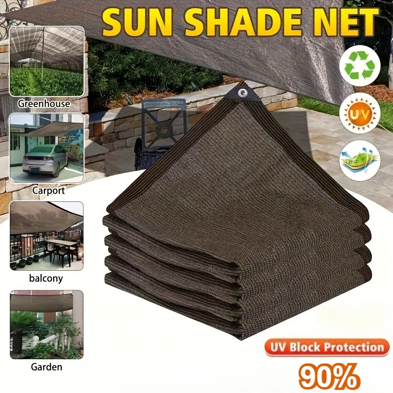 

Ткань для солнцезащитного козырька 90% с люверсами, чехол для беседки, навес, сетчатый брезент, солнцезащитные козырьки для патио, сада, заднего двора, мокко