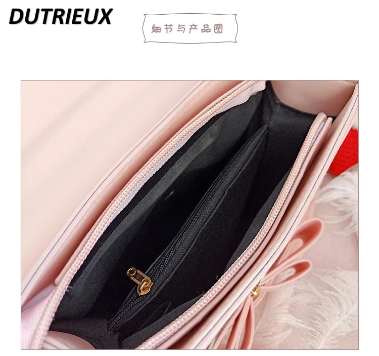 Lolita Japanese Style Large Capacity Shoulder Bag Female 2024 New Fashion Spring Autumn Bow Lolita Crossbody JK Women's Bags