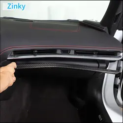 Zinky Car Dashboard Air Outlet Trim Cover for Chevrolet Corvette C8 Z06 2020 + Real Carbon Fiber Interior Accessories 3 Pcs LHD