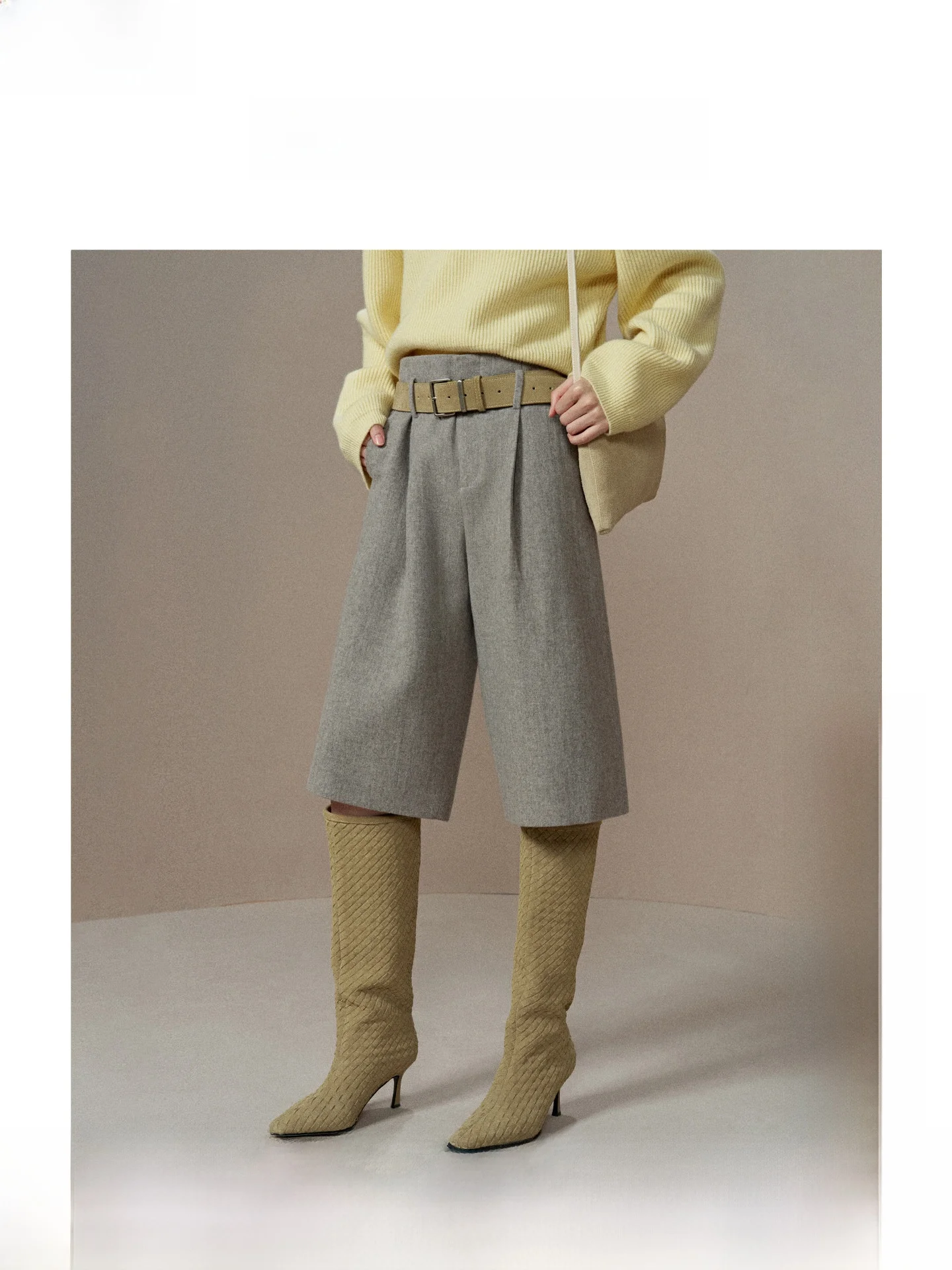 

ZhiZhi Thinking Return Happin: Новые зимние повседневные брюки из 100% шерсти с широкими штанинами, в стиле ретро, универсальные, пропорционального кроя, модель 25