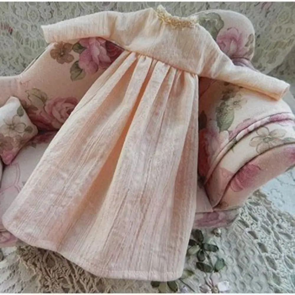 Fashion Sleeveless Printed Dresses Mini DIY Accessories Vintage Clothes Cute Dolls Princess Dress for azone ob24 Dolls