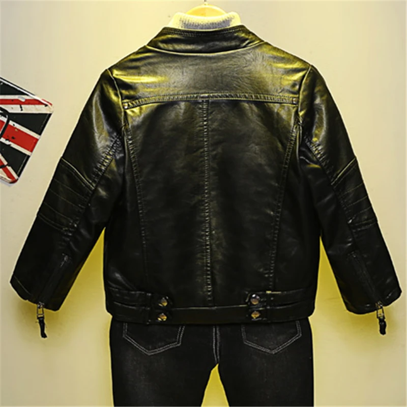 Luxury Kids Children Spring Autumn Leather Jacket for Tweens Girls Casual PU Coat Black Red Pink Color Leather Clothing 2-14 Y
