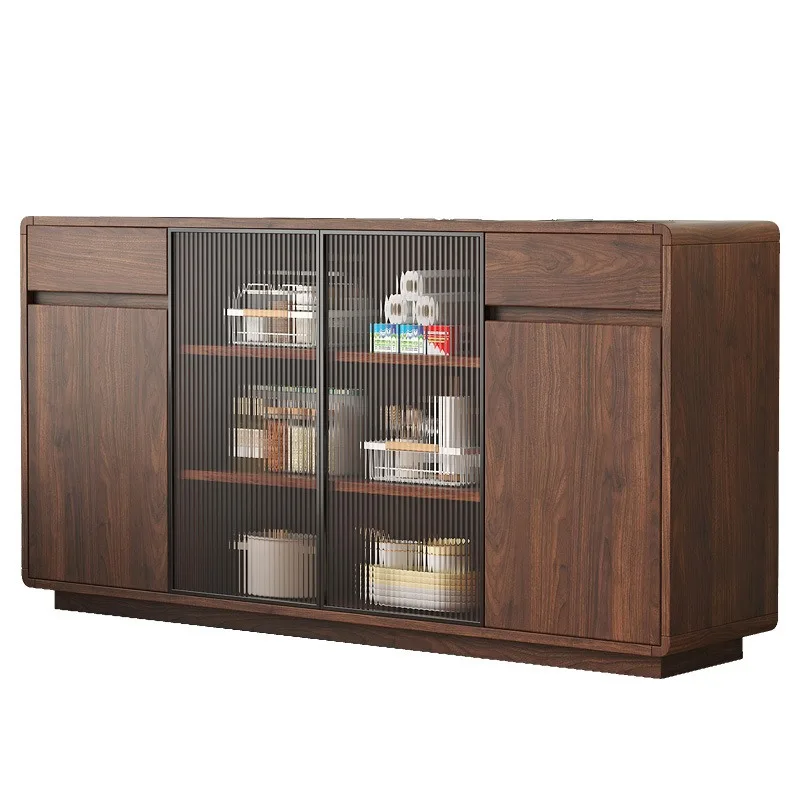 

Solid wood dining side cabinet, integrated against the wall, multi-layer locker