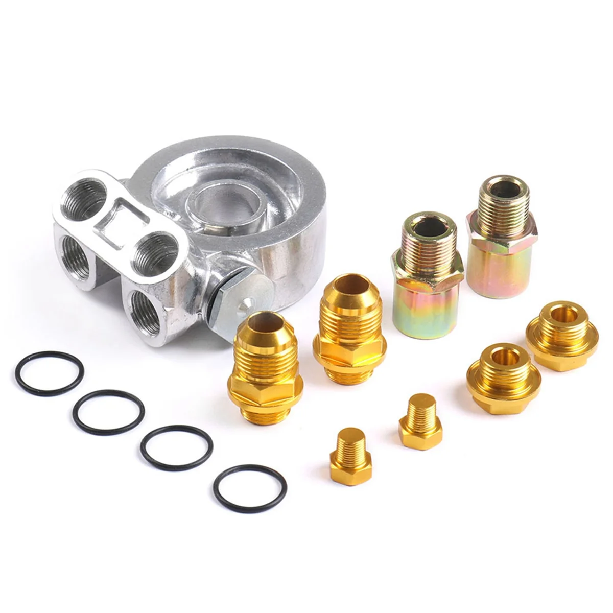 For Honda Oil Filter Cooler Sandwich Threaded Plate Adapter Oil Adapter with Connector M20X1.5 and 3/4