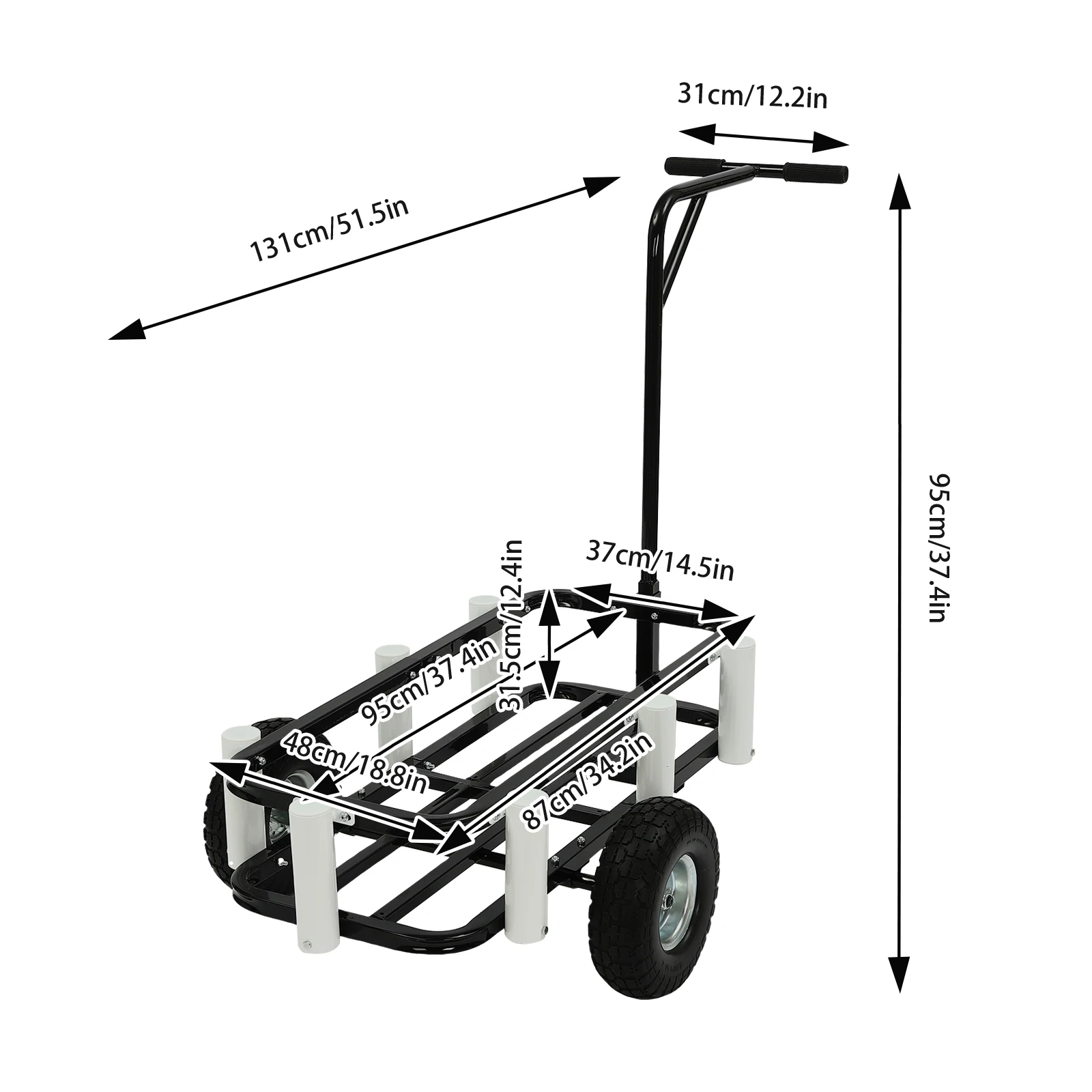 Beach Fishing Cart Outdoor Heavy Duty Fishing Beach Cart Cart with Large Wheels for Fishing