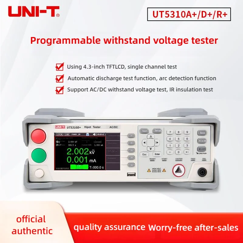

UNI-T precision insulation tester UT5310A/D/R for AC/DC withstand voltage test Voltage range AC: 5000V; Current range AC: 10mA
