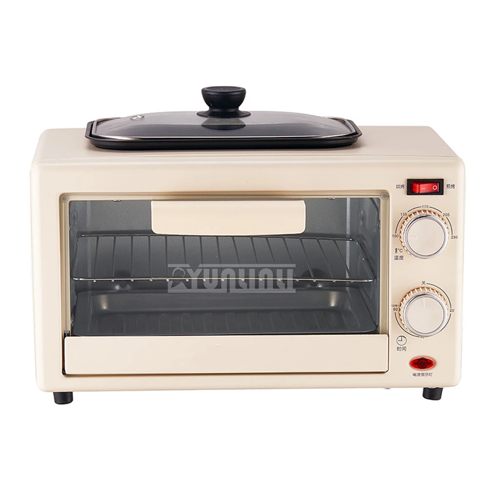 Two in one Oven Grill Pan Machine 18L Electric Oven Grill Machine Multifunctional Cake Pizza Horno Bake Frying Pan