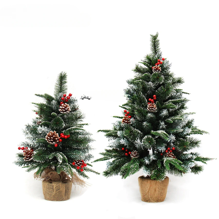 60cm Christmas Decorations 90cm Linen Pine Cone Christmas Bonsai Christmas Tree