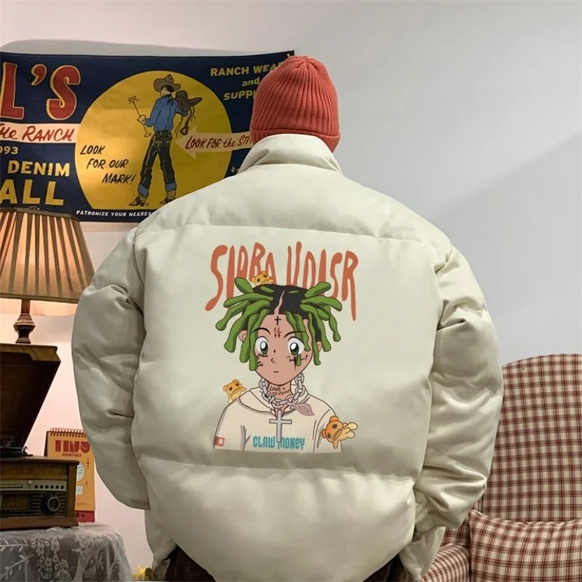 

Модная молодежная хлопковая куртка для мужчин, зимняя, из оленьего велюра, с воротником-стойкой, утепленная, повседневная, на молнии