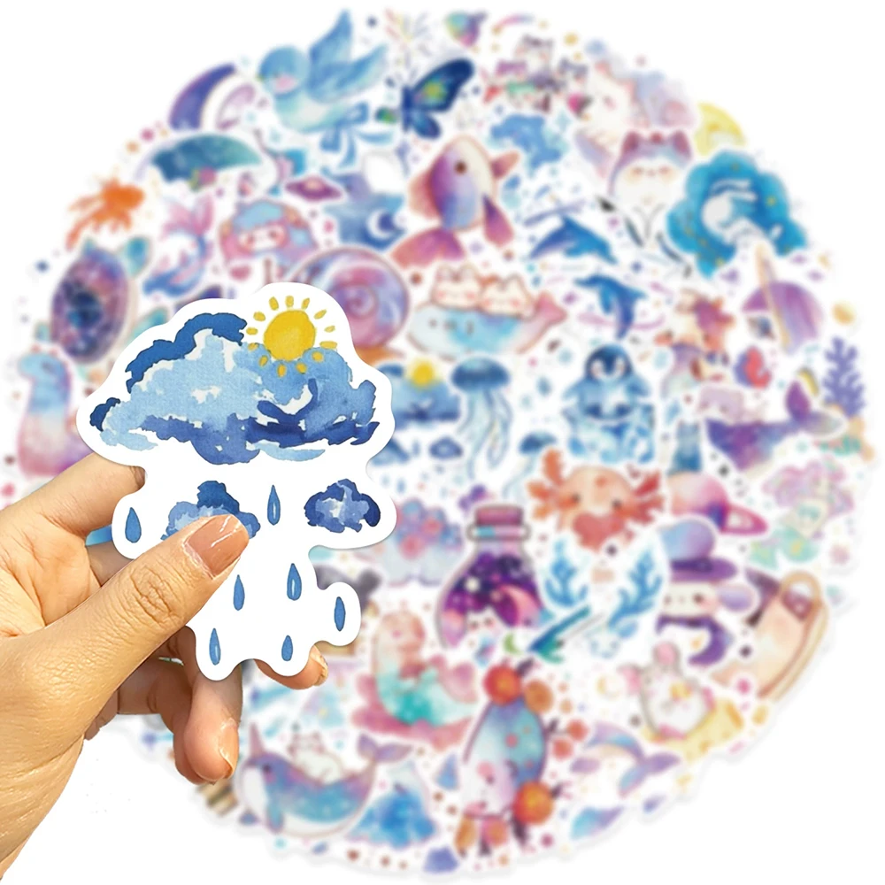 

10/30/50pcs Cute Creative Starry Sky Animal Stickers Kawaii Cartoon Decals Packing Luggage Laptop Phone Case Sticker Wholesale