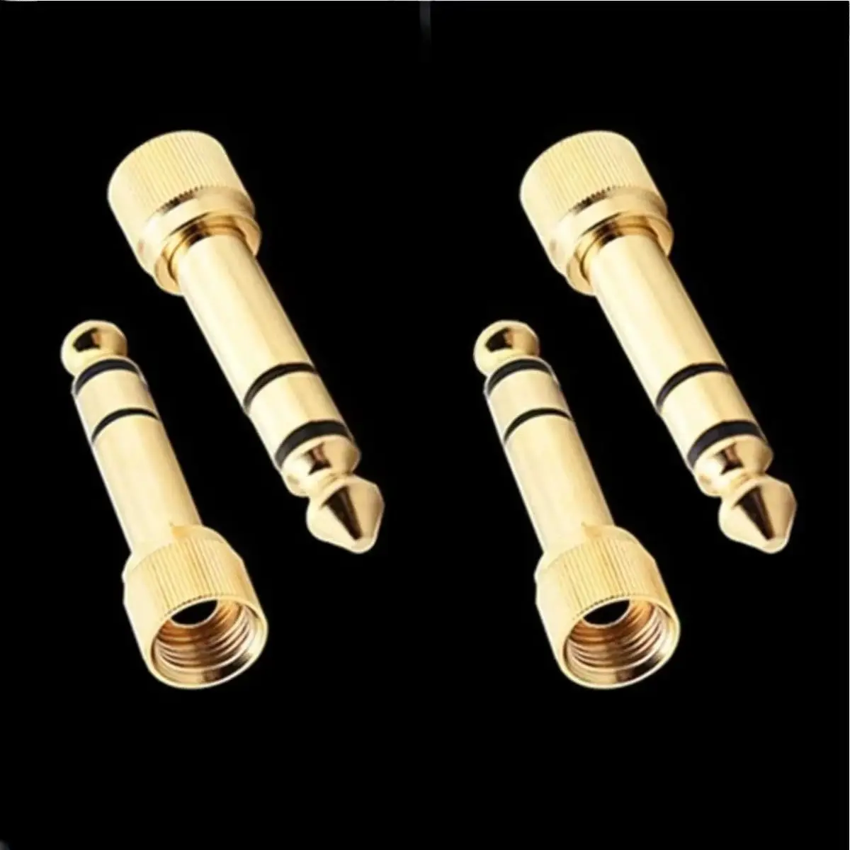 500pcs 3.5mm Female Screw Type to 6.35mm Male Stereo Audio Adapter for Speaker Headphone Aux Microphone Connector