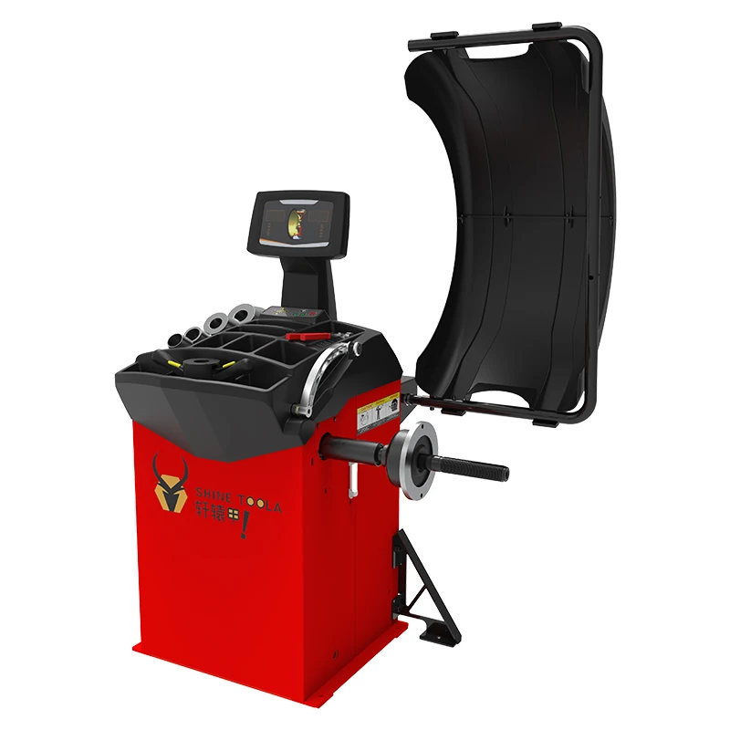 Smart Automotive Wheel Balancer with Automatic Laser Positioning and LED Display for Wheel Alignment