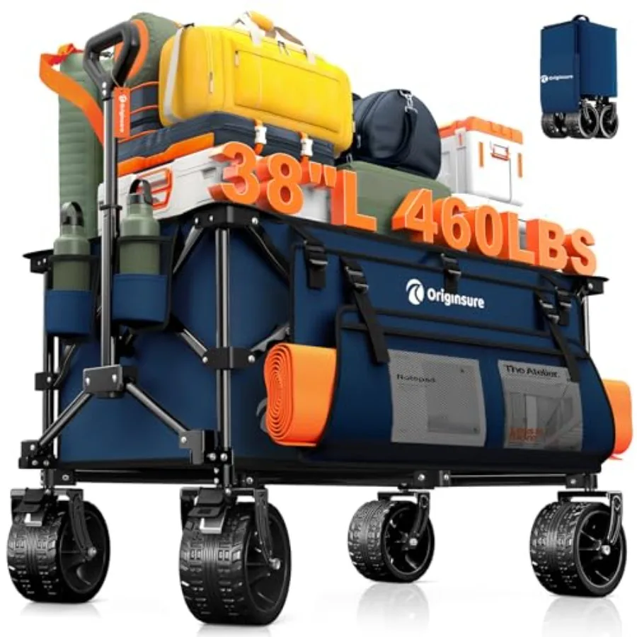 

Складная тележка-платформа 220 л, грузоподъемность 208 кг, сверхпрочная, с большими внедорожными колесами, универсальная