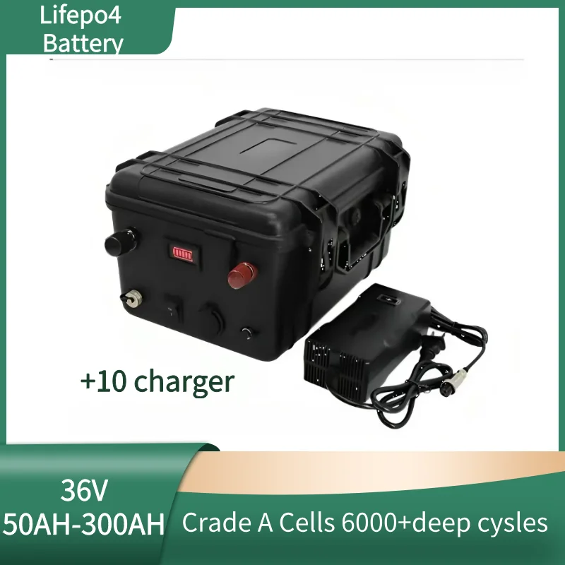 

Lithiumbattery Lifepo4 avec Bluetooth et BMS, tricycle électrique 3500W, vélo UPS, scooter, bateau, chargeur 10A, 36V, 100Ah