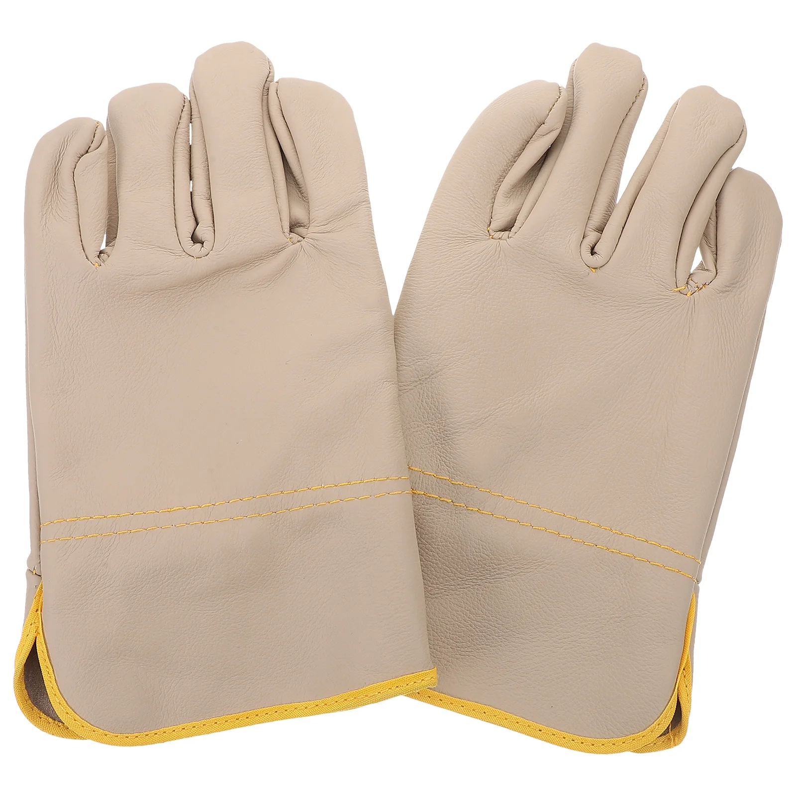 

1Pair Heat Resistant Anti-Scalding Gloves Splashproof Short Cowhide Labor Protection Working Gloves for Men