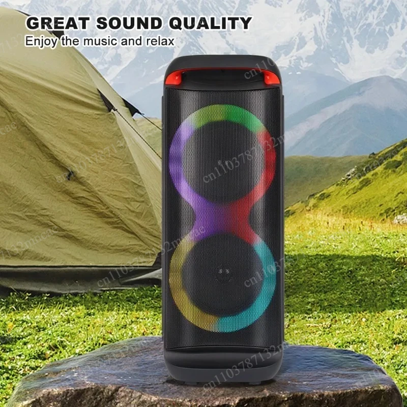 Touch Screen Karaoke Speaker High Power Subwoofer Portable Outdoor Stage Audio System With Microphone For Square Dance
