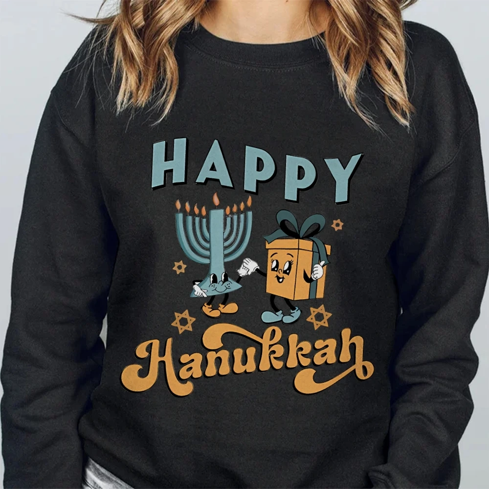 Hannukah Sweatshirt Happy Hanukkah Sweater Jewish Top Shirt Holiday Hanukkah Jumper Jewish Saying Pullover Hanukkah\' Gift Hoodie